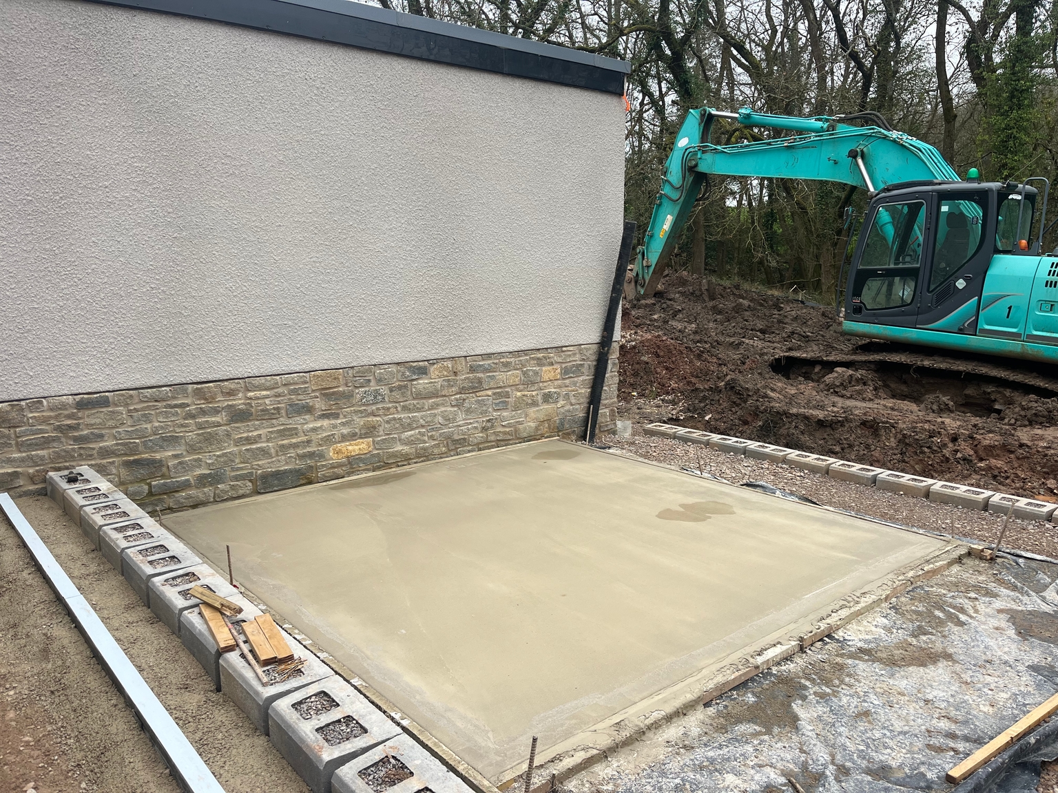 Plot 12 hot tub slab - in!! Just waiting on the home garden office and footpath now