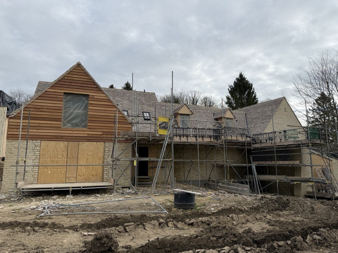East Gate houses at The Old Quarries in Avening (near Tetbury), not far off completion now