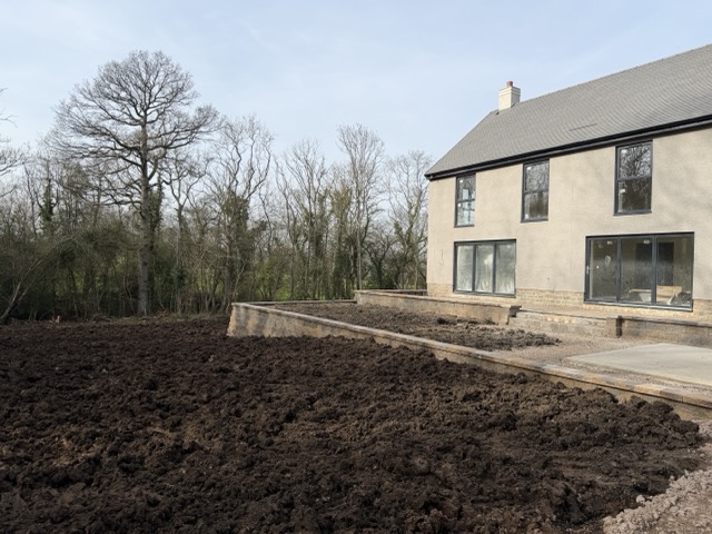 Plot 12's rear garden starting to take shape