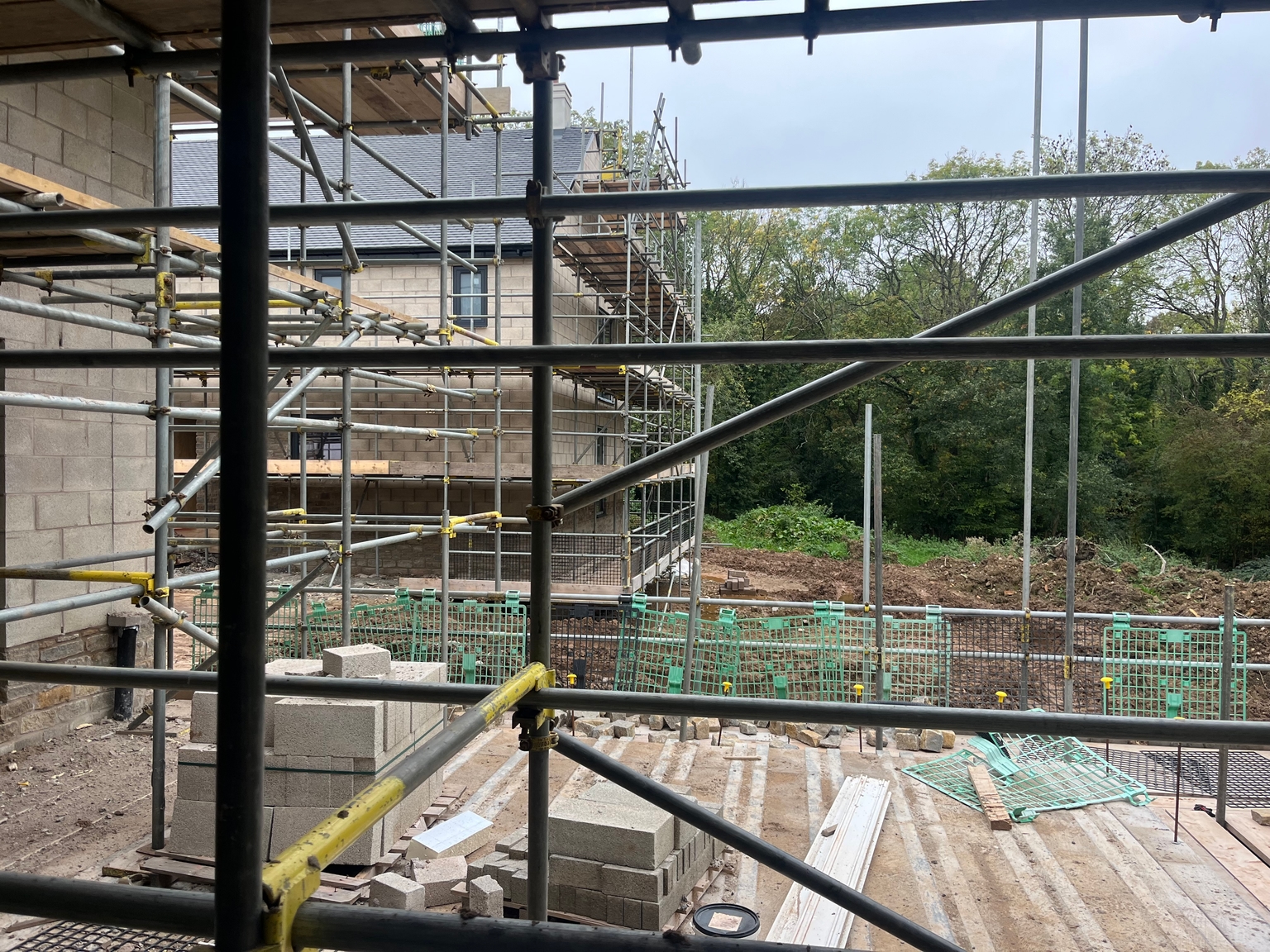 View from the terrace of Plot 13 (Cypress) towards Plot 12 (Cedar)